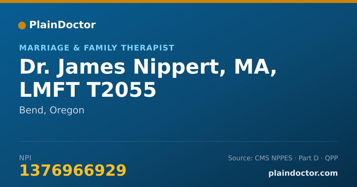 Shareable card for James Nippert, MA, LMFT T2055 - Marriage & Family Therapist, Bend, OR