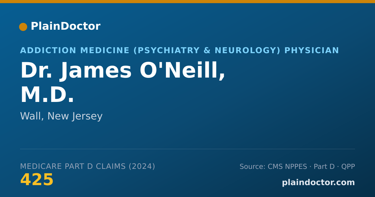Shareable card for James O'Neill, M.D. - Addiction Medicine (Psychiatry & Neurology) Physician, Wall, NJ