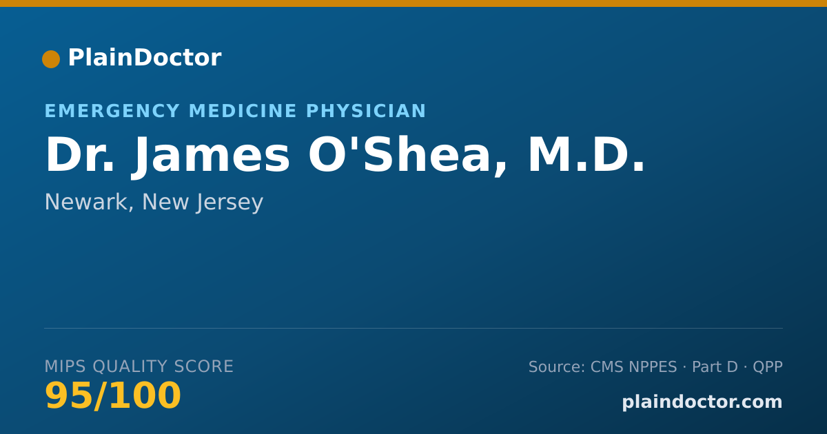 Shareable card for James O'Shea, M.D. - Emergency Medicine Physician, Newark, NJ