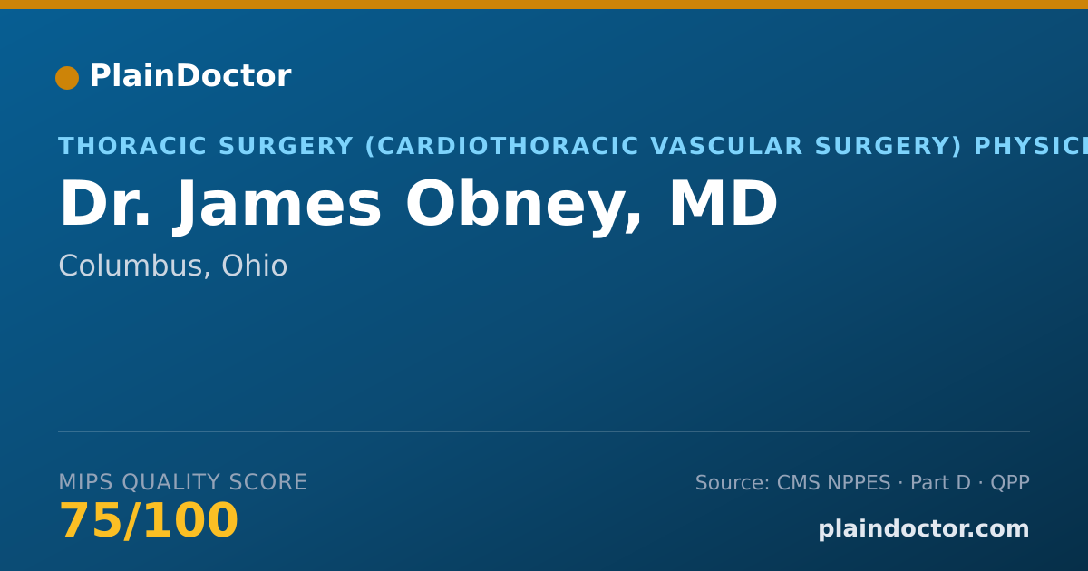Shareable card for James Obney, MD - Thoracic Surgery (Cardiothoracic Vascular Surgery) Physician, Columbus, OH