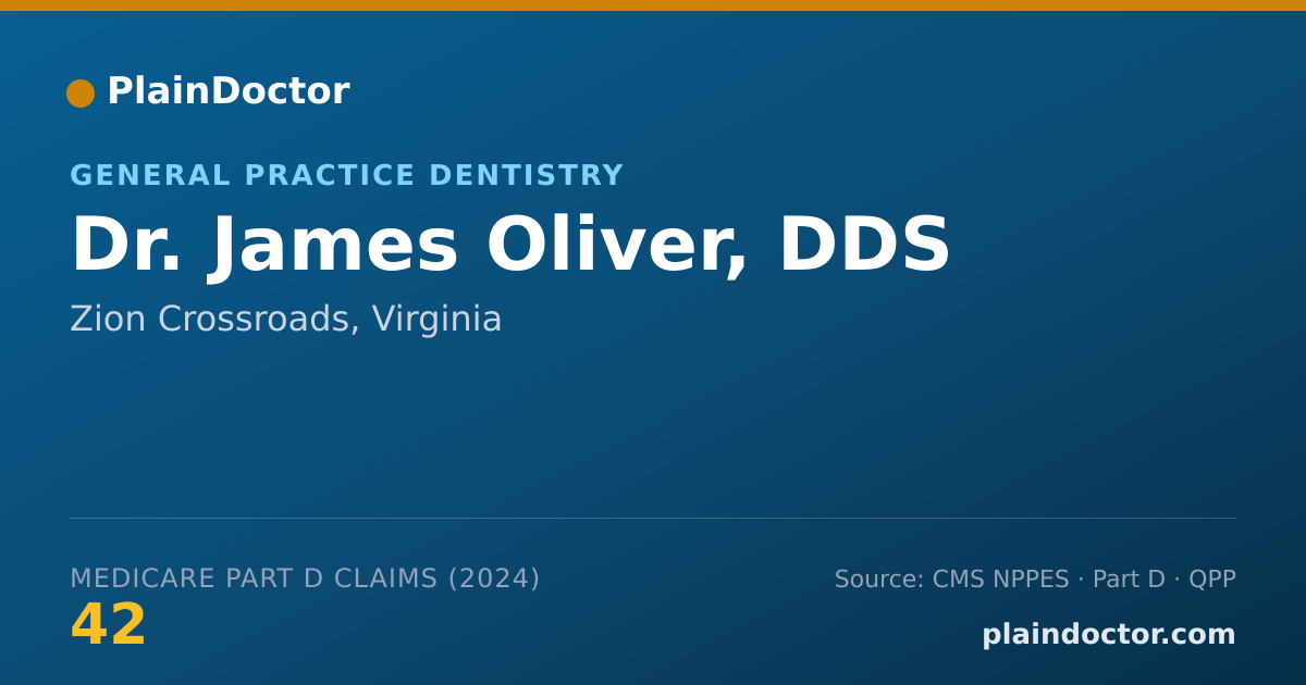 Shareable card for James Oliver, DDS - General Practice Dentistry, Zion Crossroads, VA