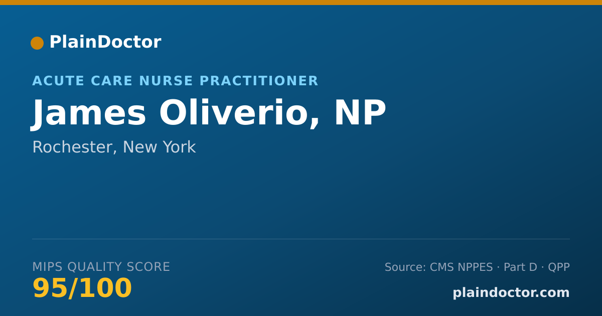 Shareable card for James Oliverio, NP - Acute Care Nurse Practitioner, Rochester, NY
