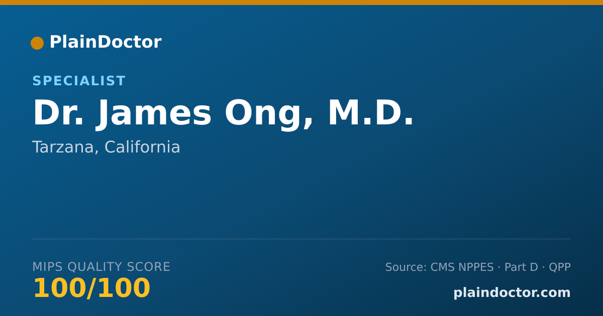 Shareable card for James Ong, M.D. - Specialist, Tarzana, CA