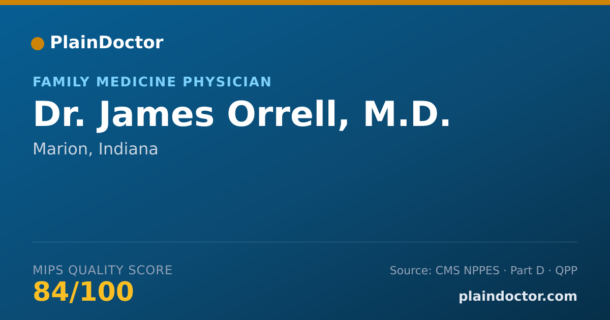 Shareable card for James Orrell, M.D. - Family Medicine Physician, Marion, IN