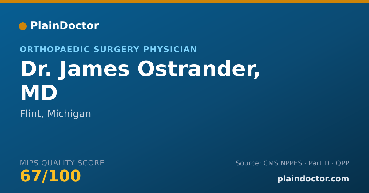 Shareable card for James Ostrander, MD - Orthopaedic Surgery Physician, Flint, MI
