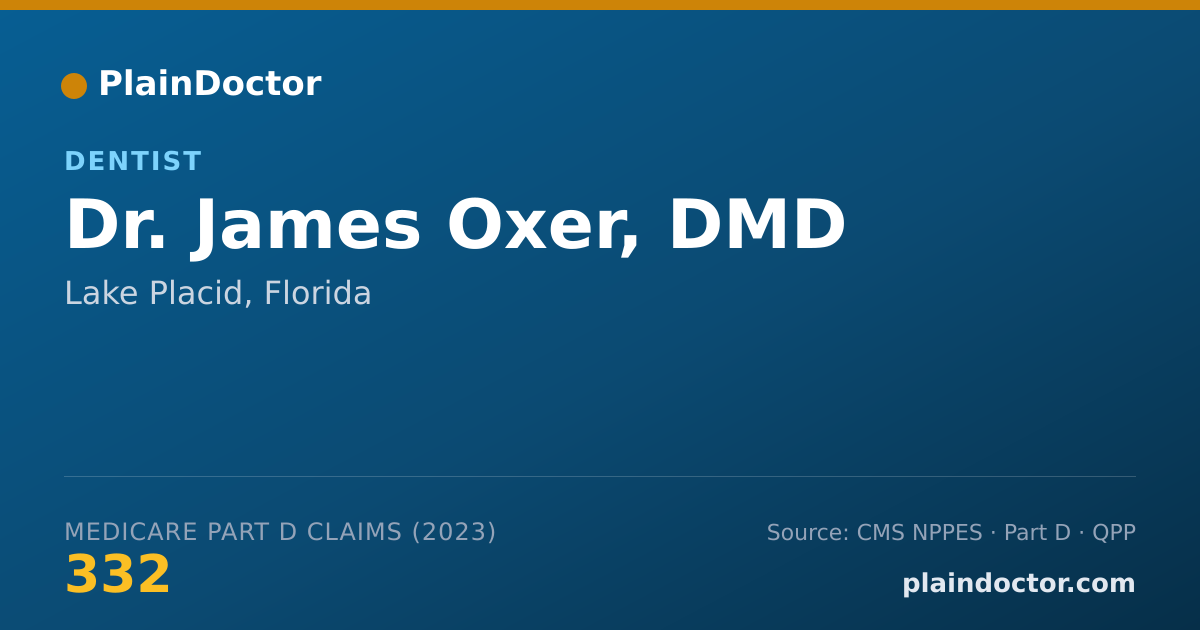 Shareable card for James Oxer, DMD - Dentist, Lake Placid, FL