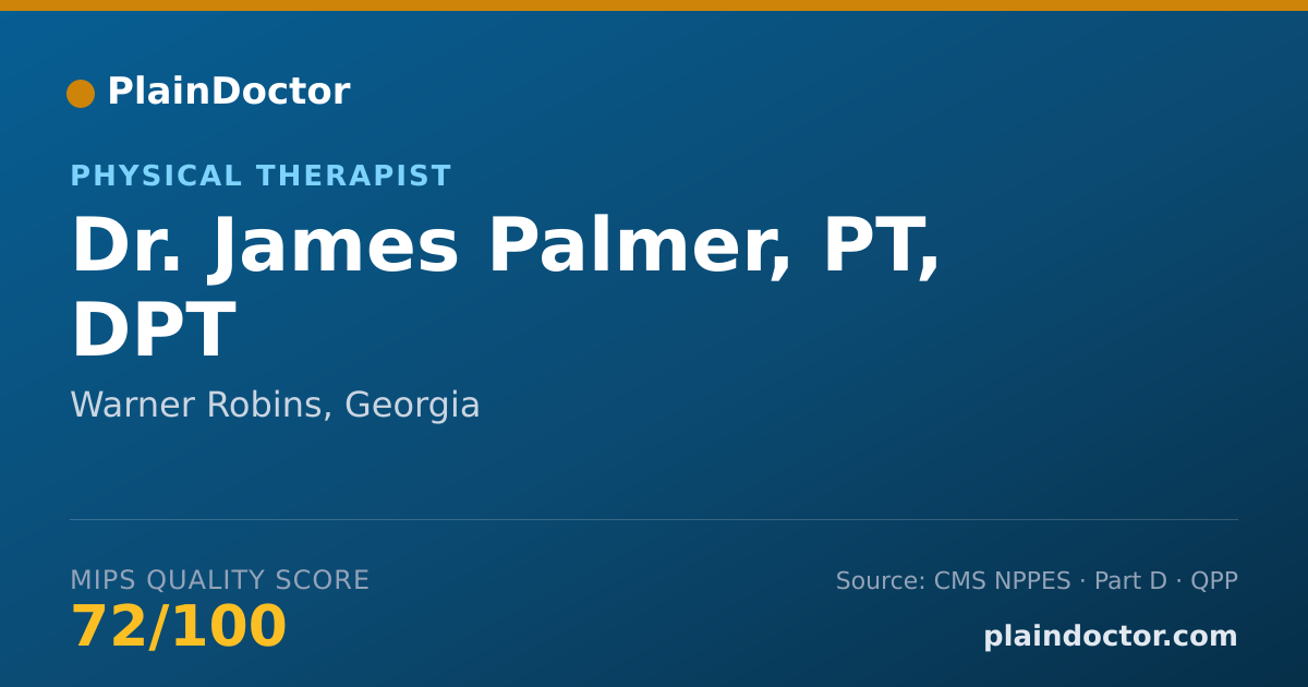 Shareable card for James Palmer, PT, DPT - Physical Therapist, Warner Robins, GA