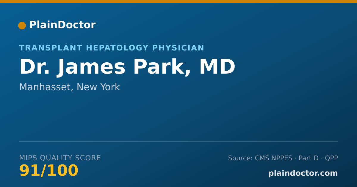 Shareable card for James Park, MD - Internal Medicine Physician, Manhasset, NY