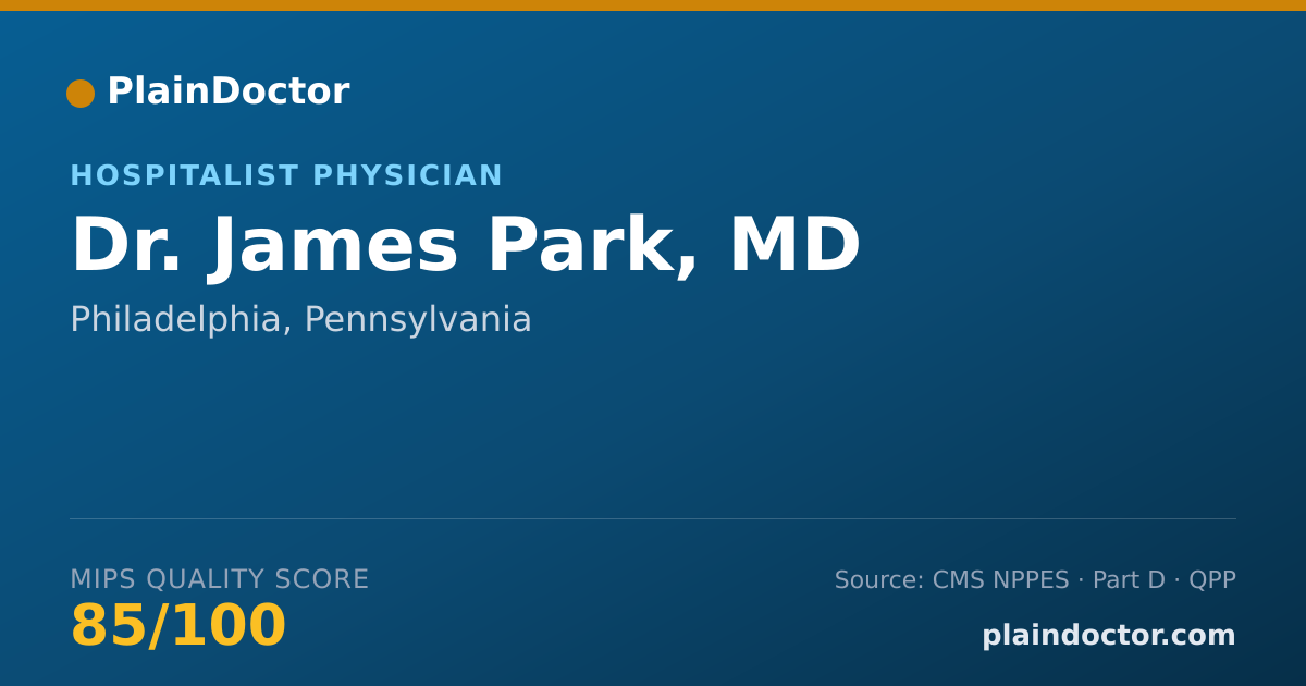 Shareable card for James Park, MD - Internal Medicine Physician, Philadelphia, PA