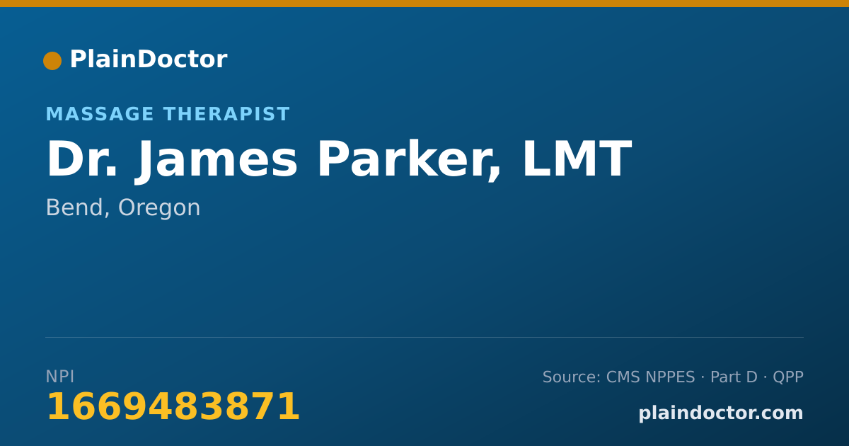 Shareable card for James Parker, LMT - Massage Therapist, Bend, OR