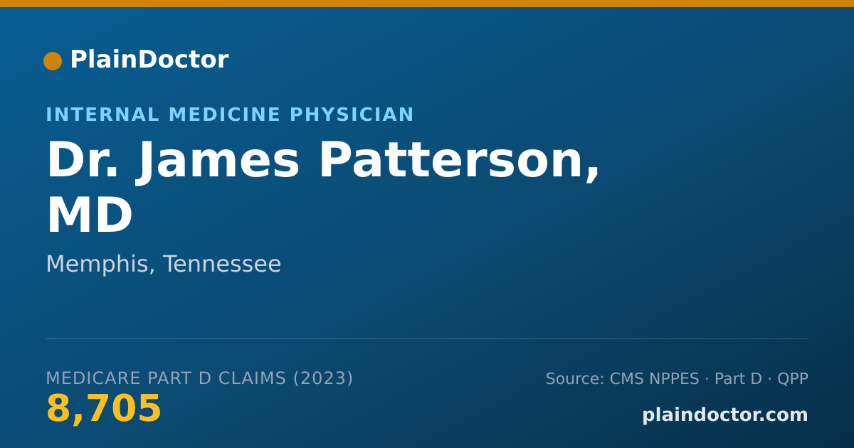 Shareable card for James Patterson, MD - Internal Medicine Physician, Memphis, TN