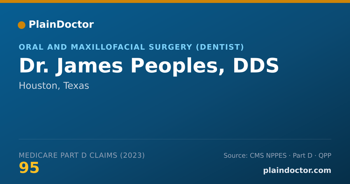 Shareable card for James Peoples, DDS - Oral and Maxillofacial Surgery (Dentist), Houston, TX
