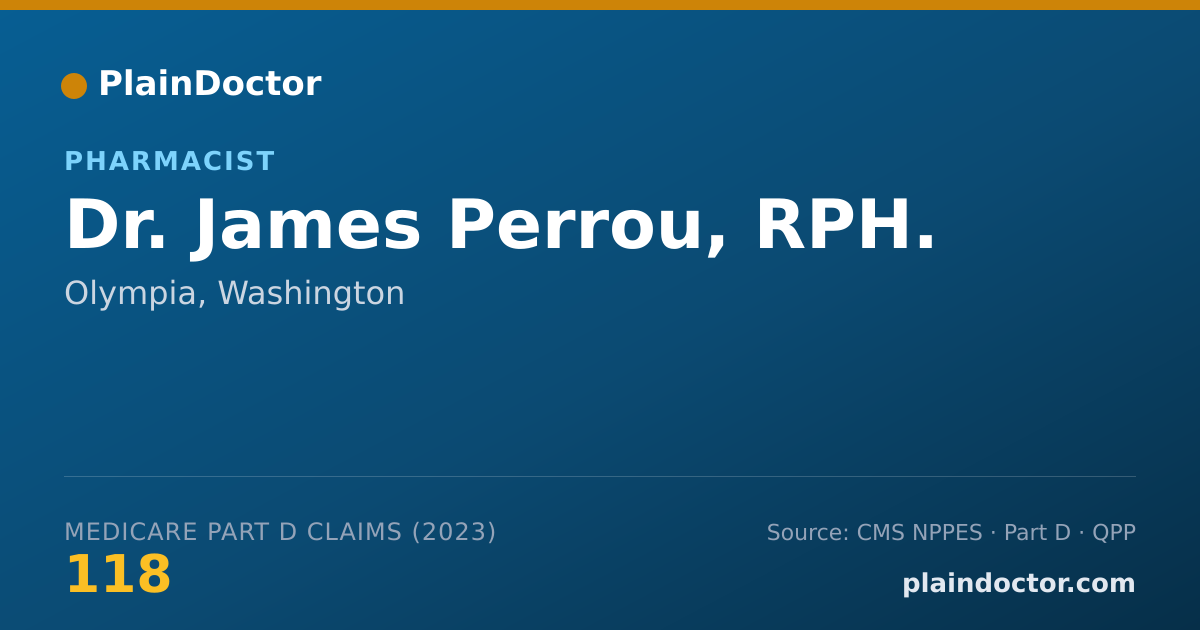 Shareable card for James Perrou, RPH. - Pharmacist, Olympia, WA