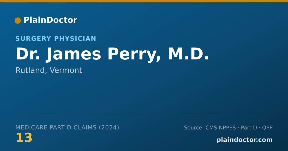 Shareable card for James Perry, M.D. - Surgery Physician, Rutland, VT
