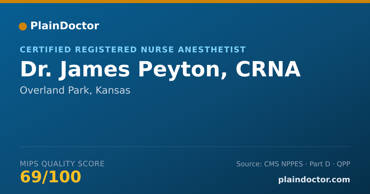 Shareable card for James Peyton, CRNA - Certified Registered Nurse Anesthetist, Overland Park, KS