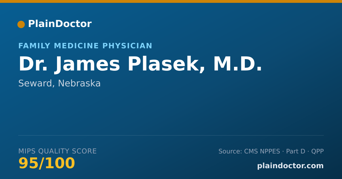 Shareable card for James Plasek, M.D. - Family Medicine Physician, Seward, NE