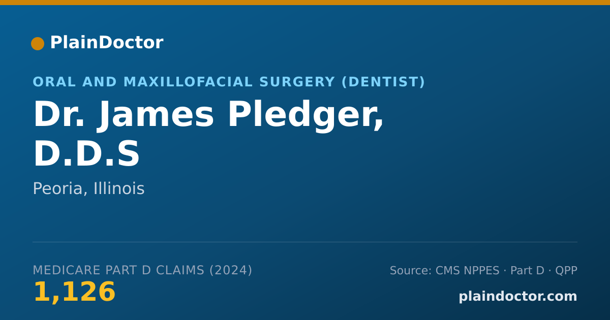 Shareable card for James Pledger, D.D.S - Oral and Maxillofacial Surgery (Dentist), Peoria, IL