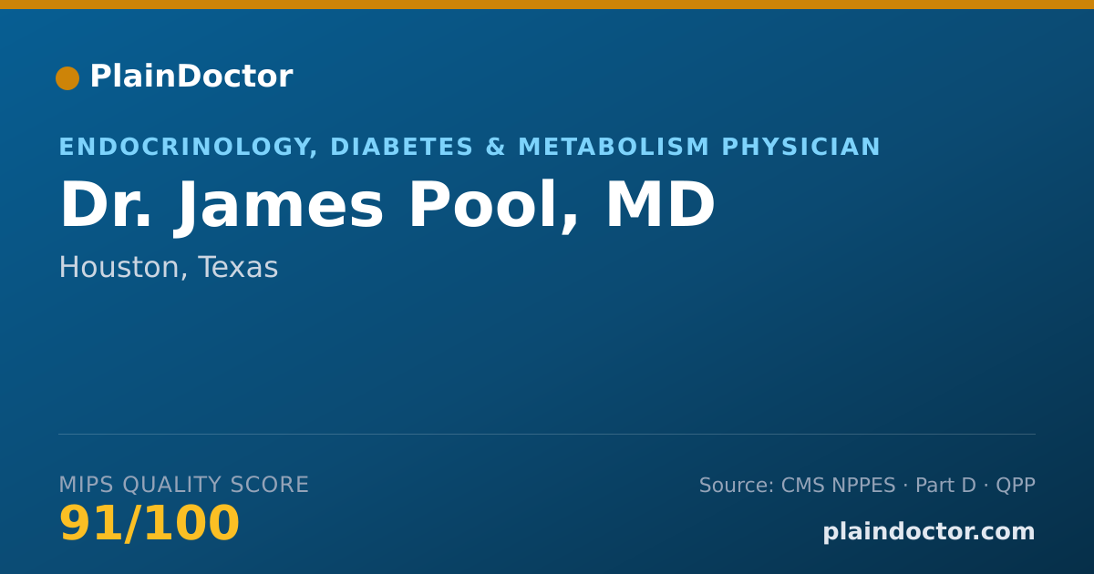 Shareable card for James Pool, MD - Endocrinology, Diabetes & Metabolism Physician, Houston, TX