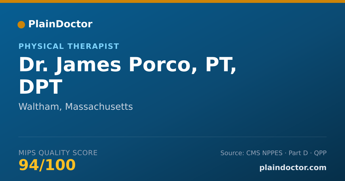 Shareable card for James Porco, PT, DPT - Physical Therapist, Waltham, MA