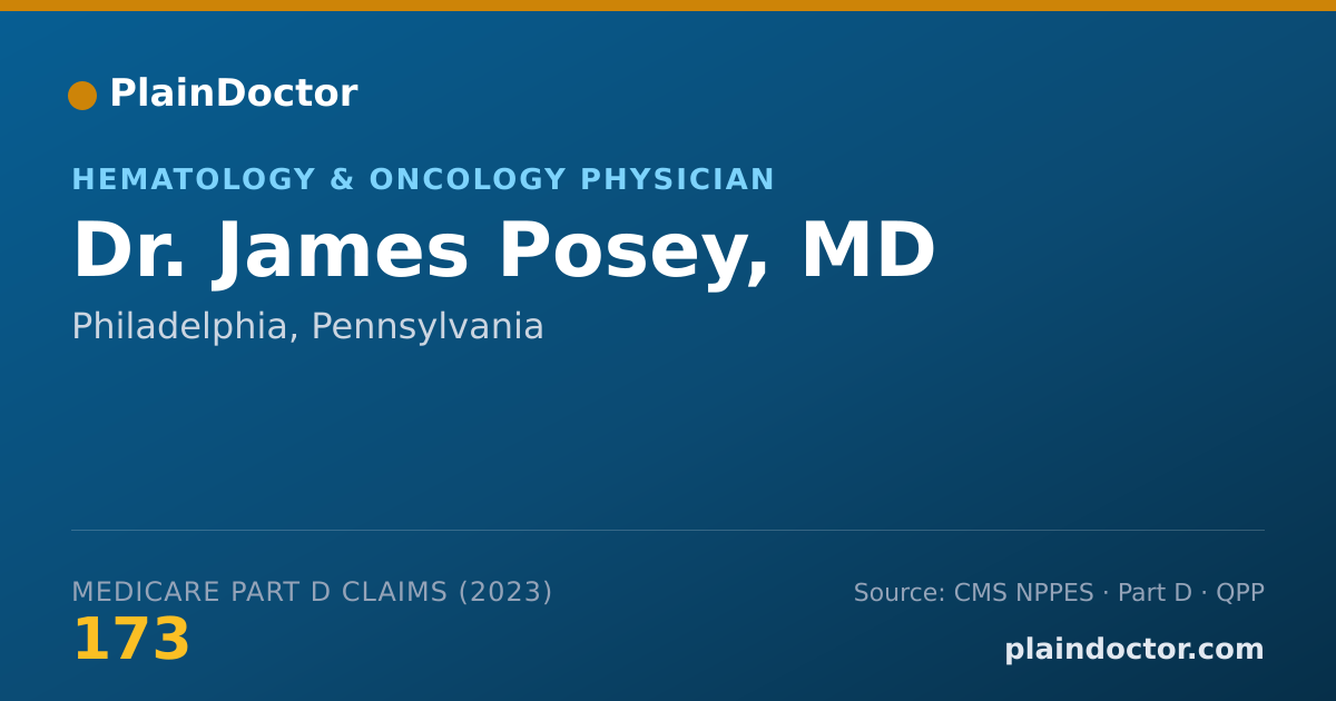 Shareable card for James Posey, MD - Hematology & Oncology Physician, Philadelphia, PA