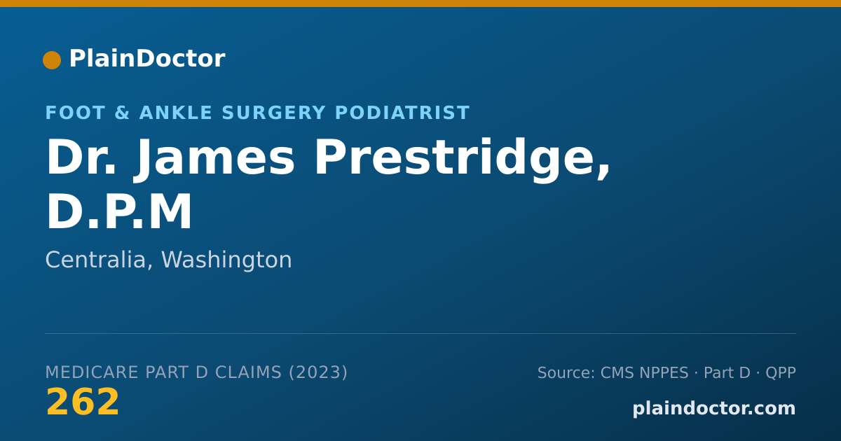 Shareable card for James Prestridge, D.P.M - Foot & Ankle Surgery Podiatrist, Centralia, WA