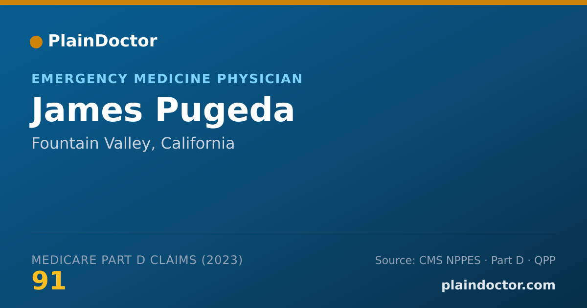Shareable card for James Pugeda - Emergency Medicine Physician, Fountain Valley, CA