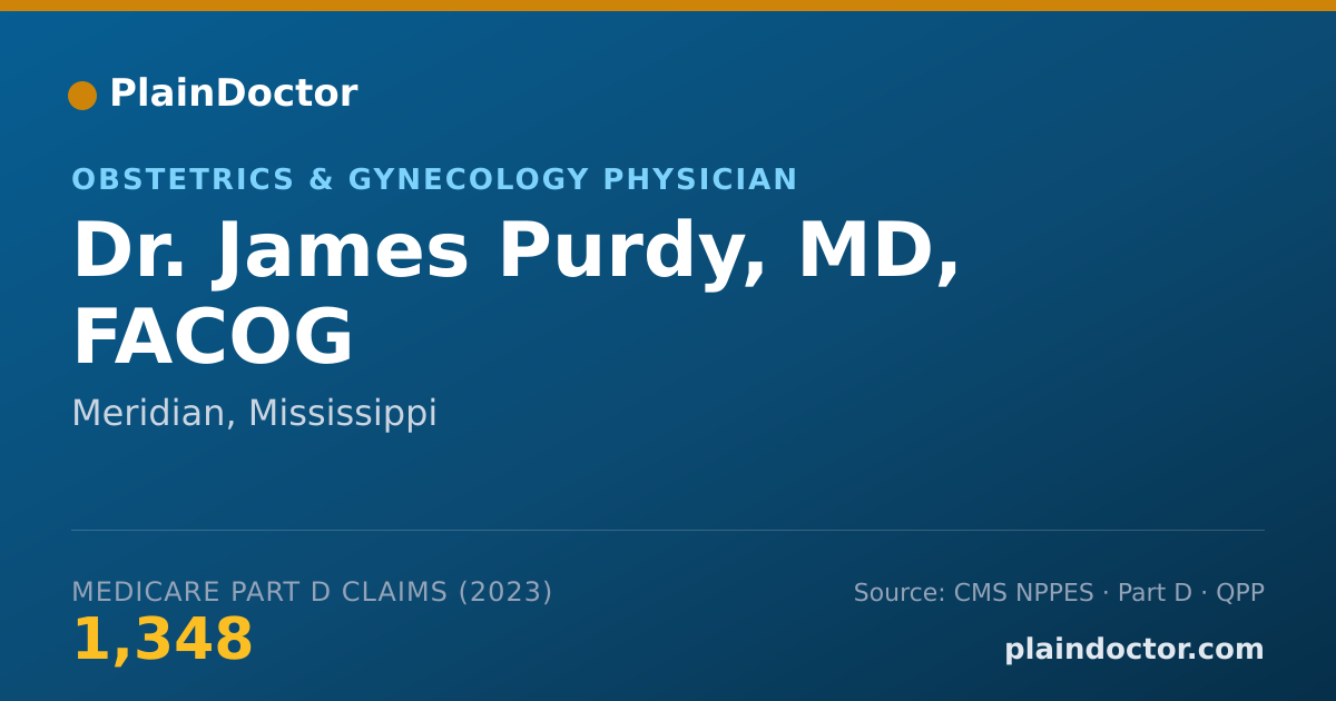 Shareable card for James Purdy, MD, FACOG - Obstetrics & Gynecology Physician, Meridian, MS
