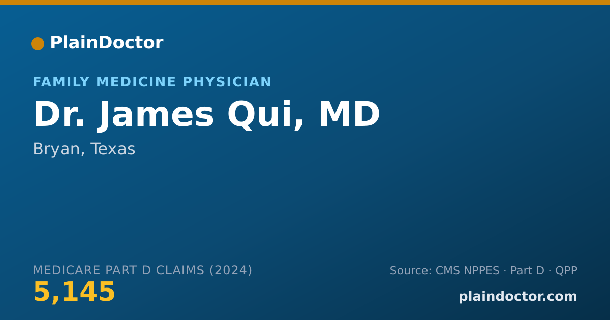 Shareable card for James Qui, MD - Family Medicine Physician, Bryan, TX