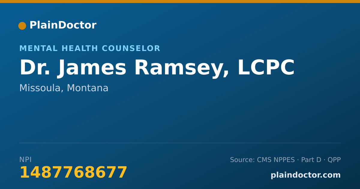 Shareable card for James Ramsey, LCPC - Mental Health Counselor, Missoula, MT