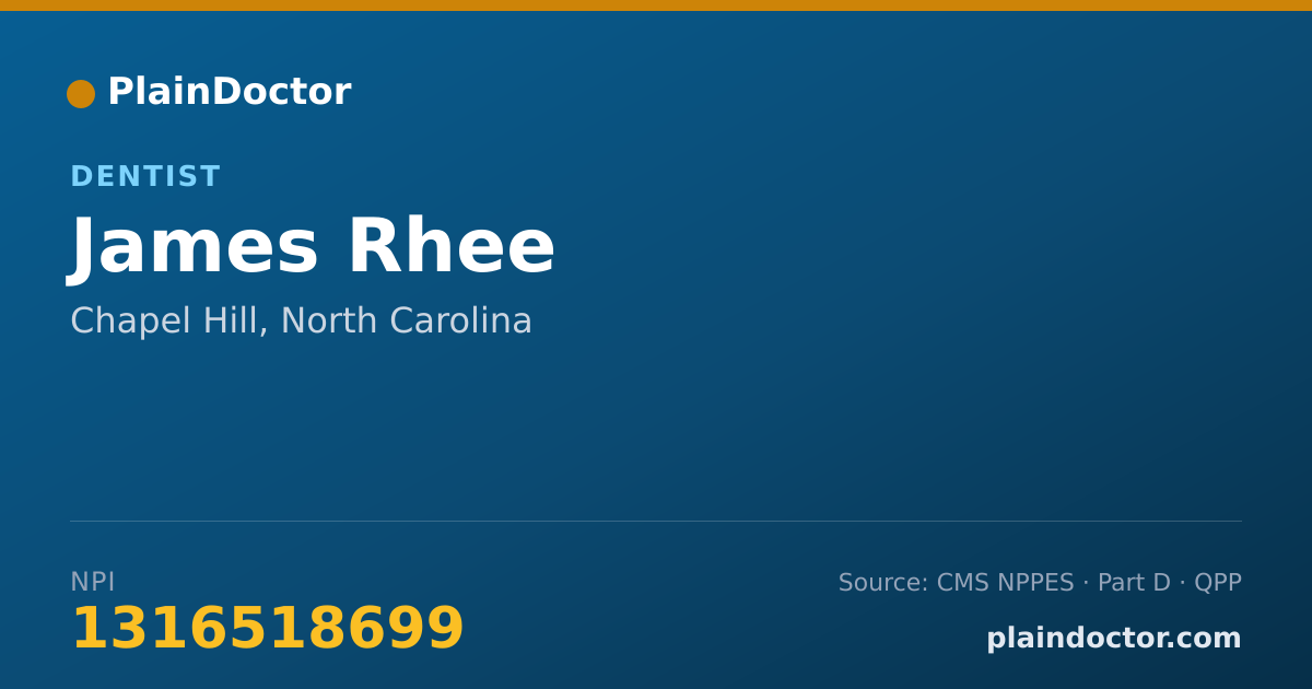 Shareable card for James Rhee - Dentist, Chapel Hill, NC