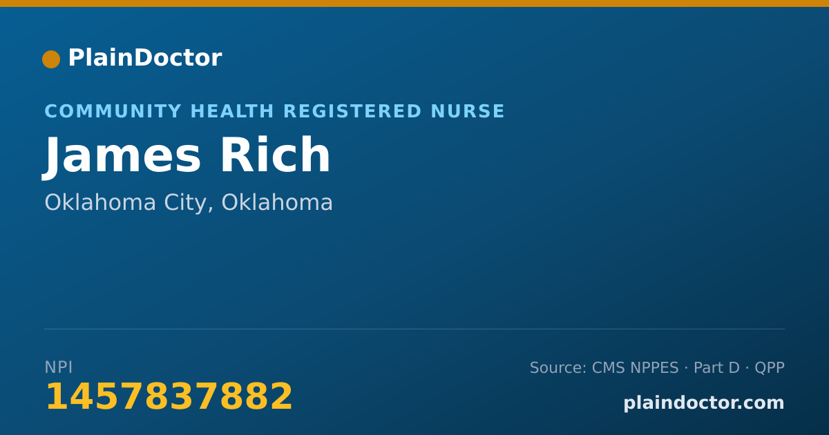 Shareable card for James Rich - Community Health Registered Nurse, Oklahoma City, OK