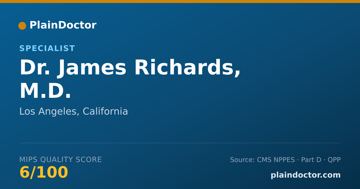 Shareable card for James Richards, M.D. - Specialist, Los Angeles, CA