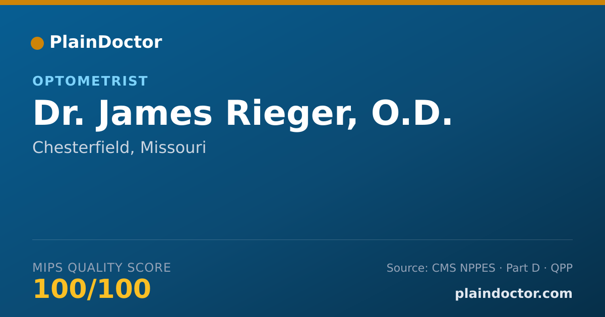 Shareable card for James Rieger, O.D. - Optometrist, Chesterfield, MO