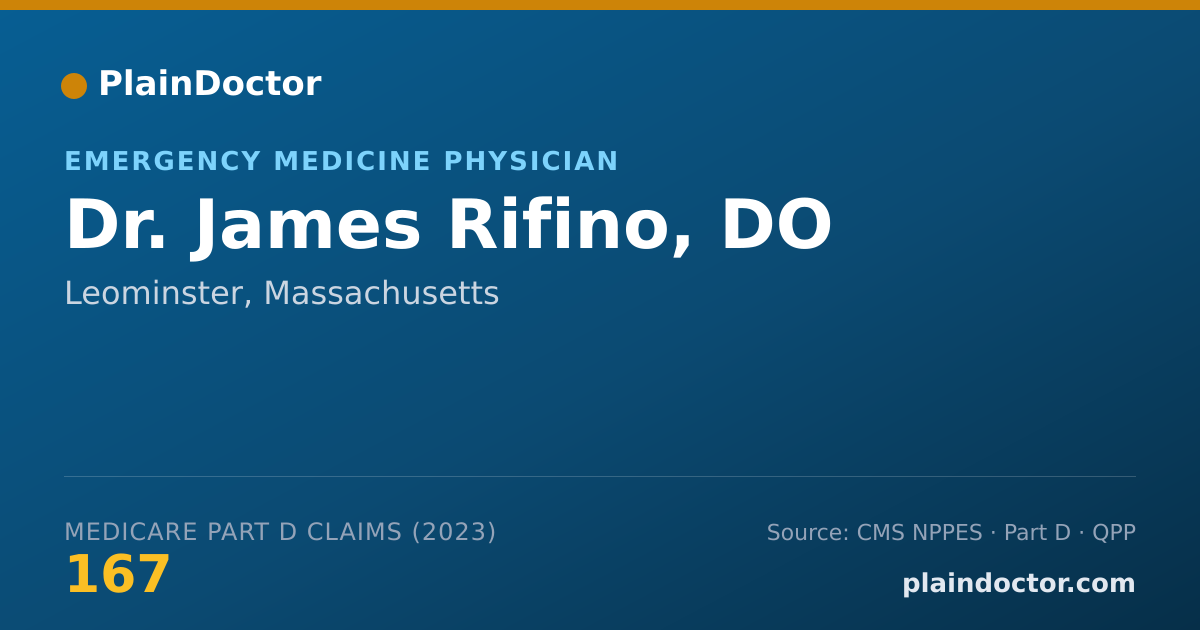 Shareable card for James Rifino, DO - Emergency Medicine Physician, Leominster, MA