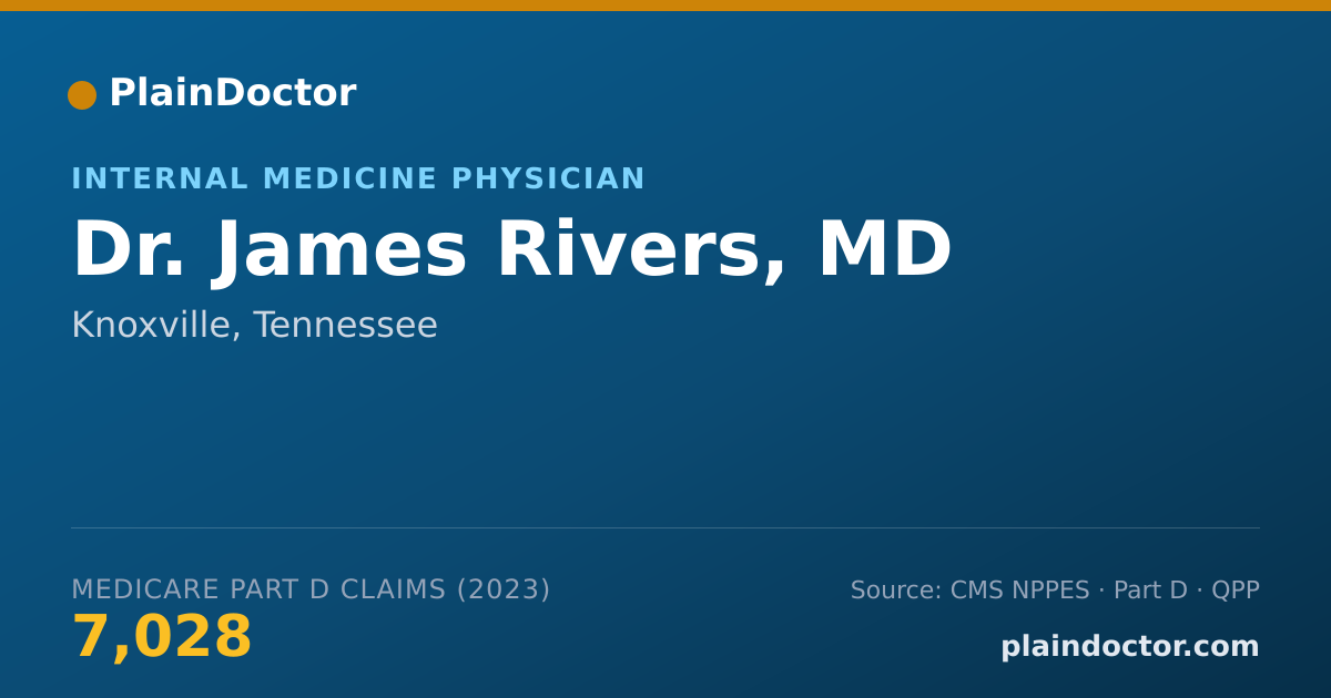 Shareable card for James Rivers, MD - Internal Medicine Physician, Knoxville, TN