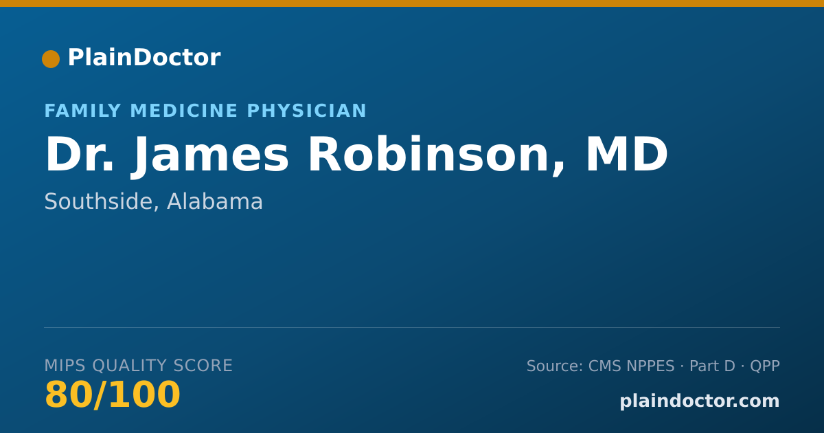 Shareable card for James Robinson, MD - Family Medicine Physician, Southside, AL