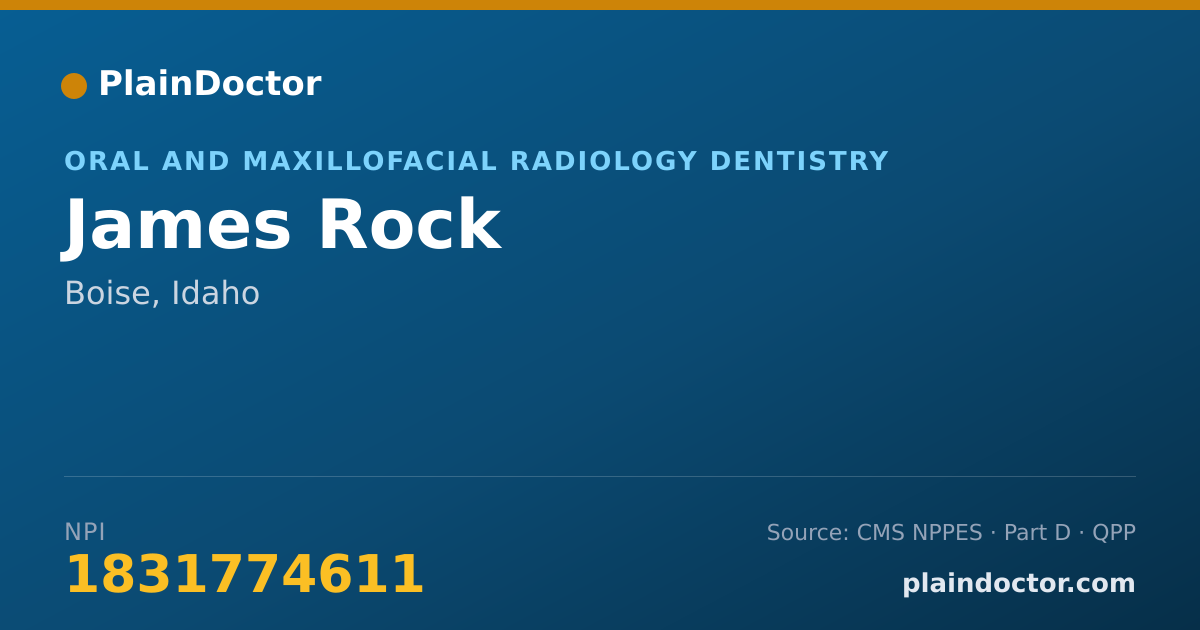 Shareable card for James Rock - Oral and Maxillofacial Radiology Dentistry, Boise, ID