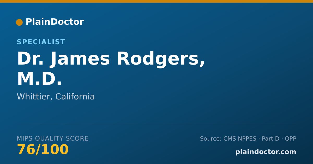 Shareable card for James Rodgers, M.D. - Specialist, Whittier, CA