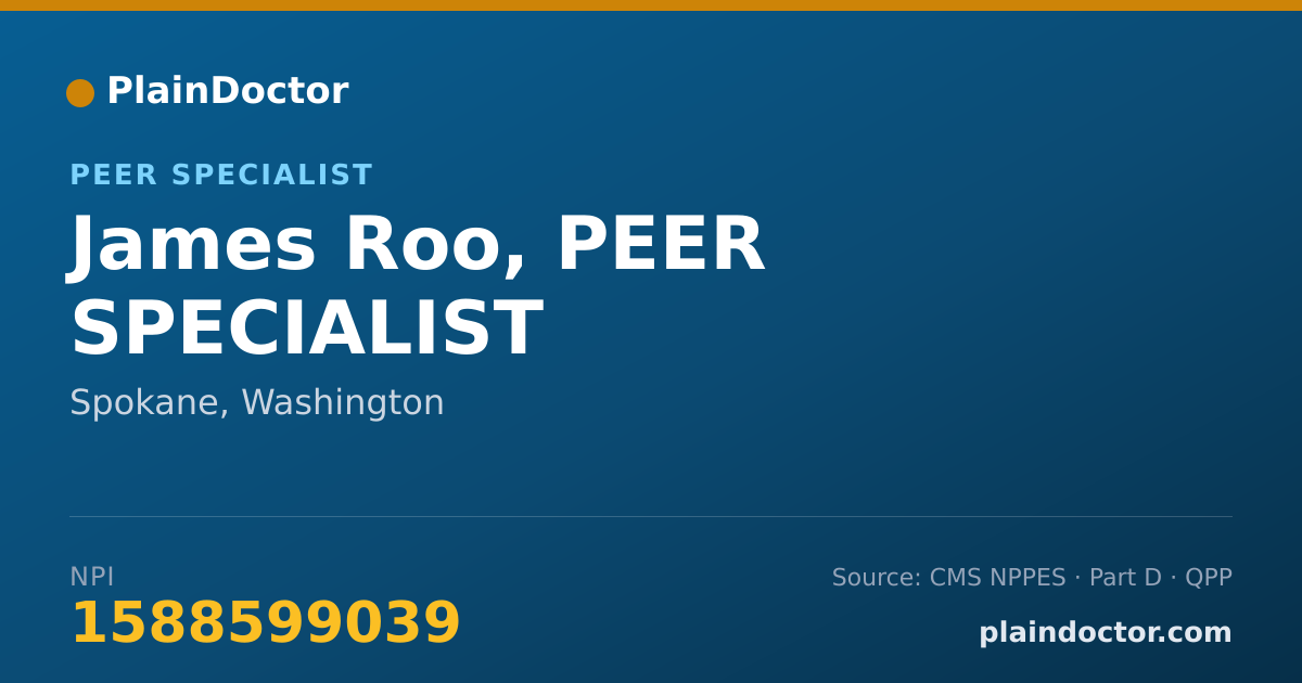 Shareable card for James Roo, PEER SPECIALIST - Counselor, Spokane, WA