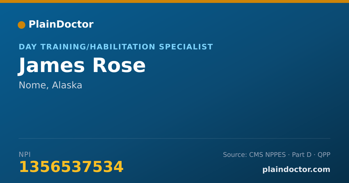 Shareable card for James Rose - Day Training/Habilitation Specialist, Nome, AK