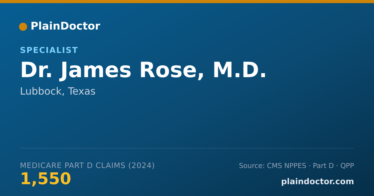Shareable card for James Rose, M.D. - Specialist, Lubbock, TX