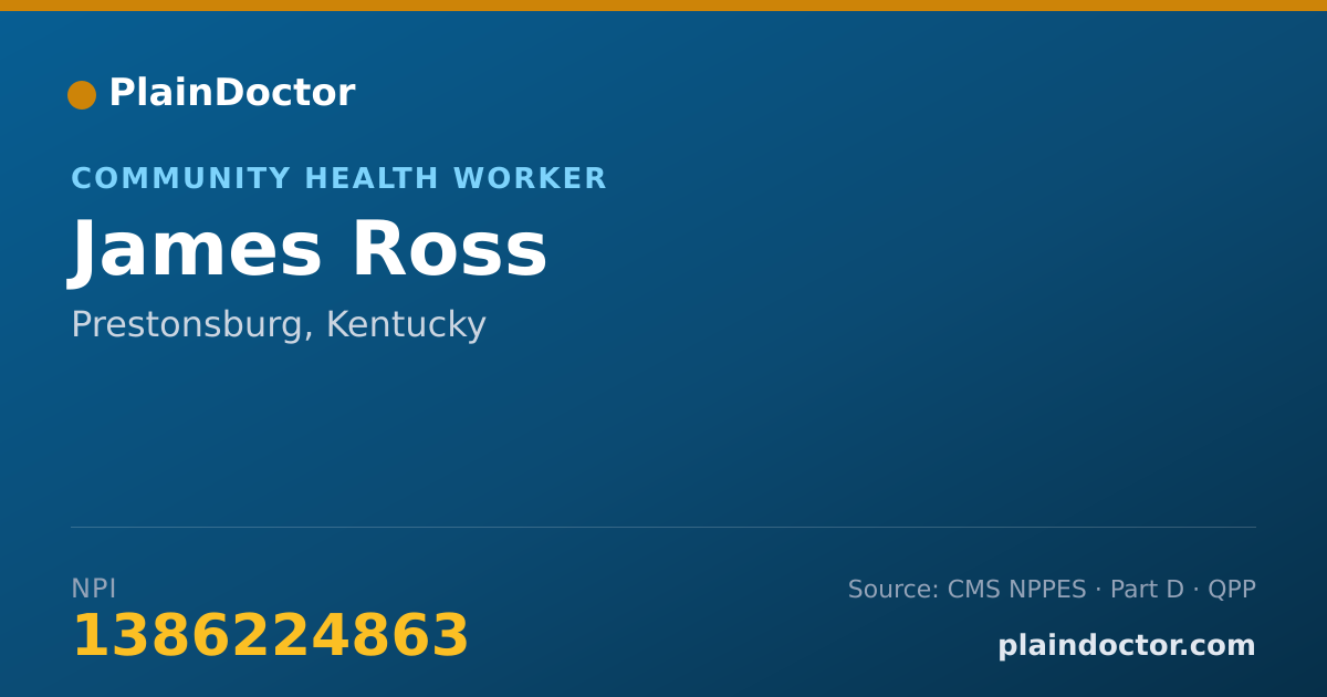 Shareable card for James Ross - Community Health Worker, Prestonsburg, KY