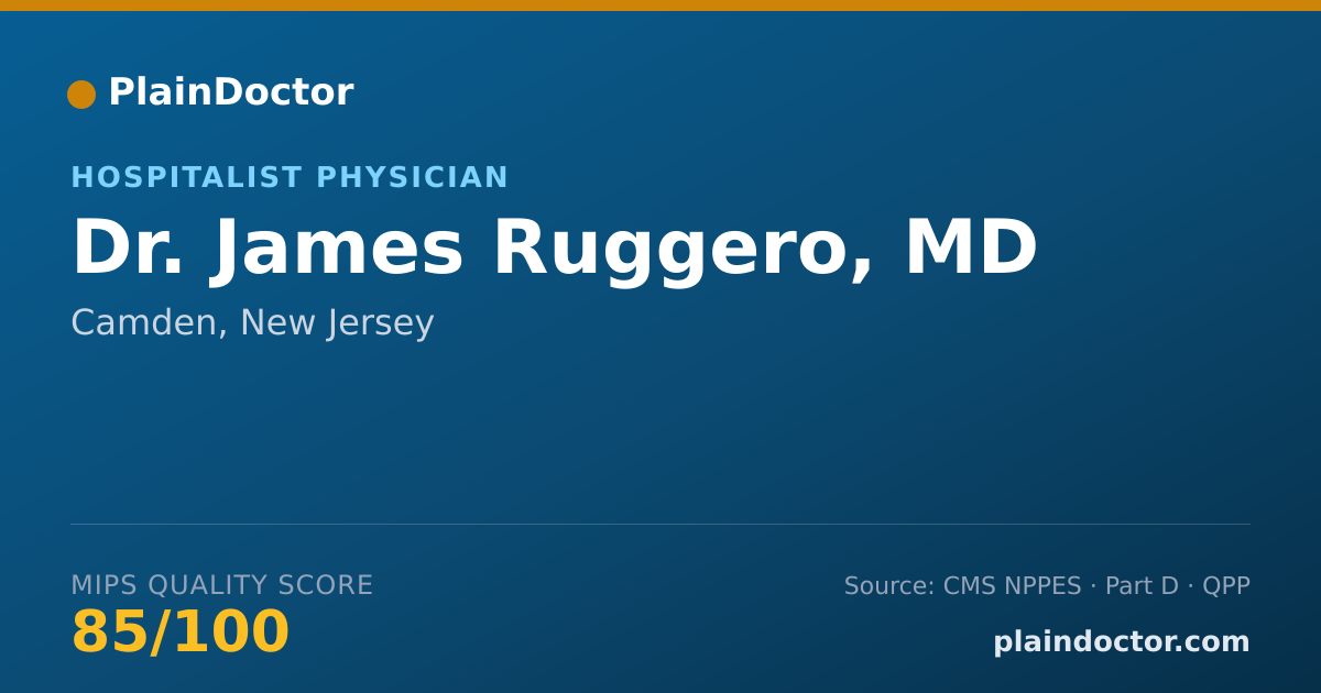 Shareable card for James Ruggero, MD - Hospitalist Physician, Camden, NJ