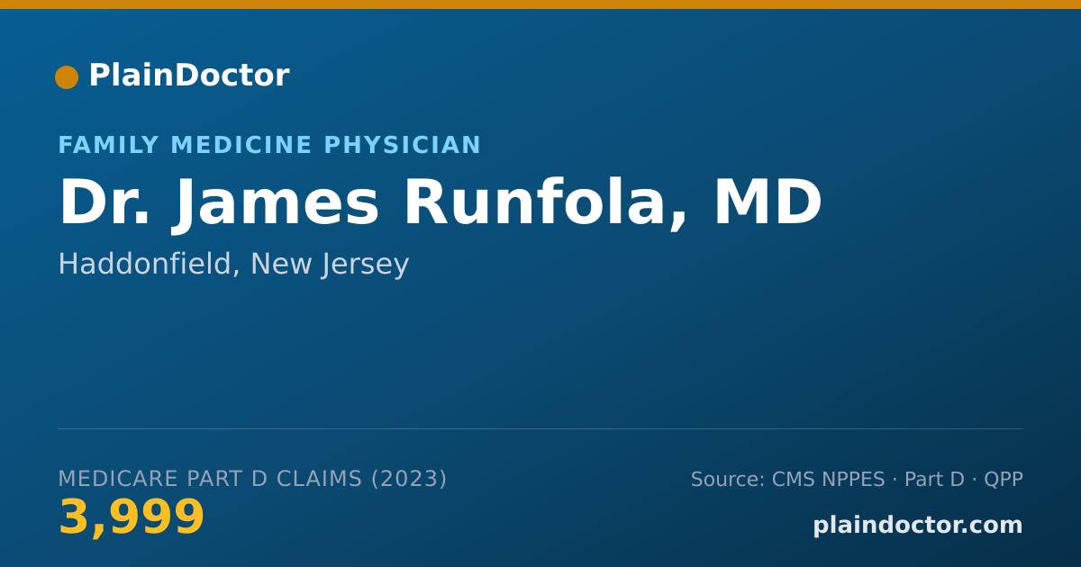 Shareable card for James Runfola, MD - Family Medicine Physician, Haddonfield, NJ