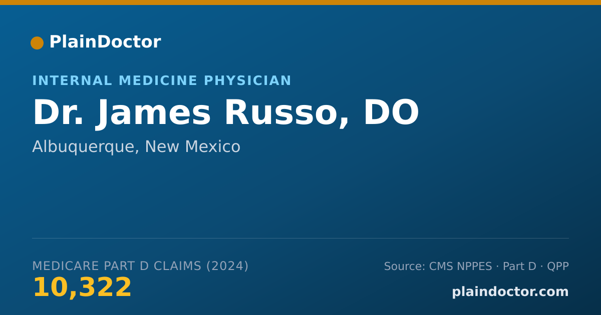 Shareable card for James Russo, DO - Internal Medicine Physician, Albuquerque, NM