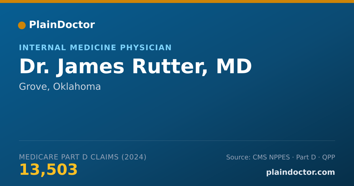 Shareable card for James Rutter, MD - Internal Medicine Physician, Grove, OK