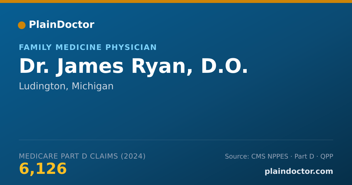 Shareable card for James Ryan, D.O. - Family Medicine Physician, Ludington, MI