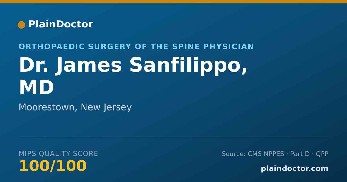 Shareable card for James Sanfilippo, MD - Orthopaedic Surgery of the Spine Physician, Moorestown, NJ