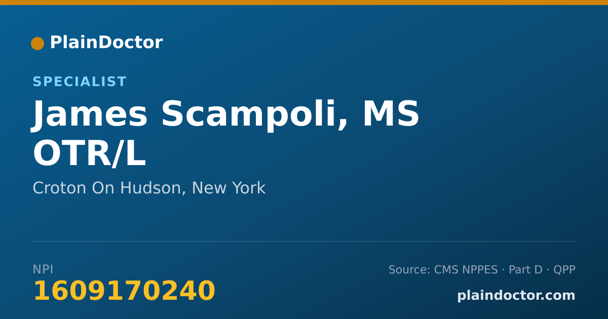 Shareable card for James Scampoli, MS OTR/L - Specialist, Croton On Hudson, NY