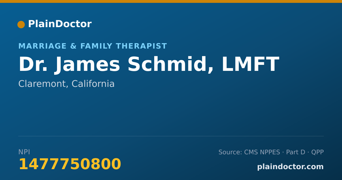 Shareable card for James Schmid, LMFT - Marriage & Family Therapist, Claremont, CA
